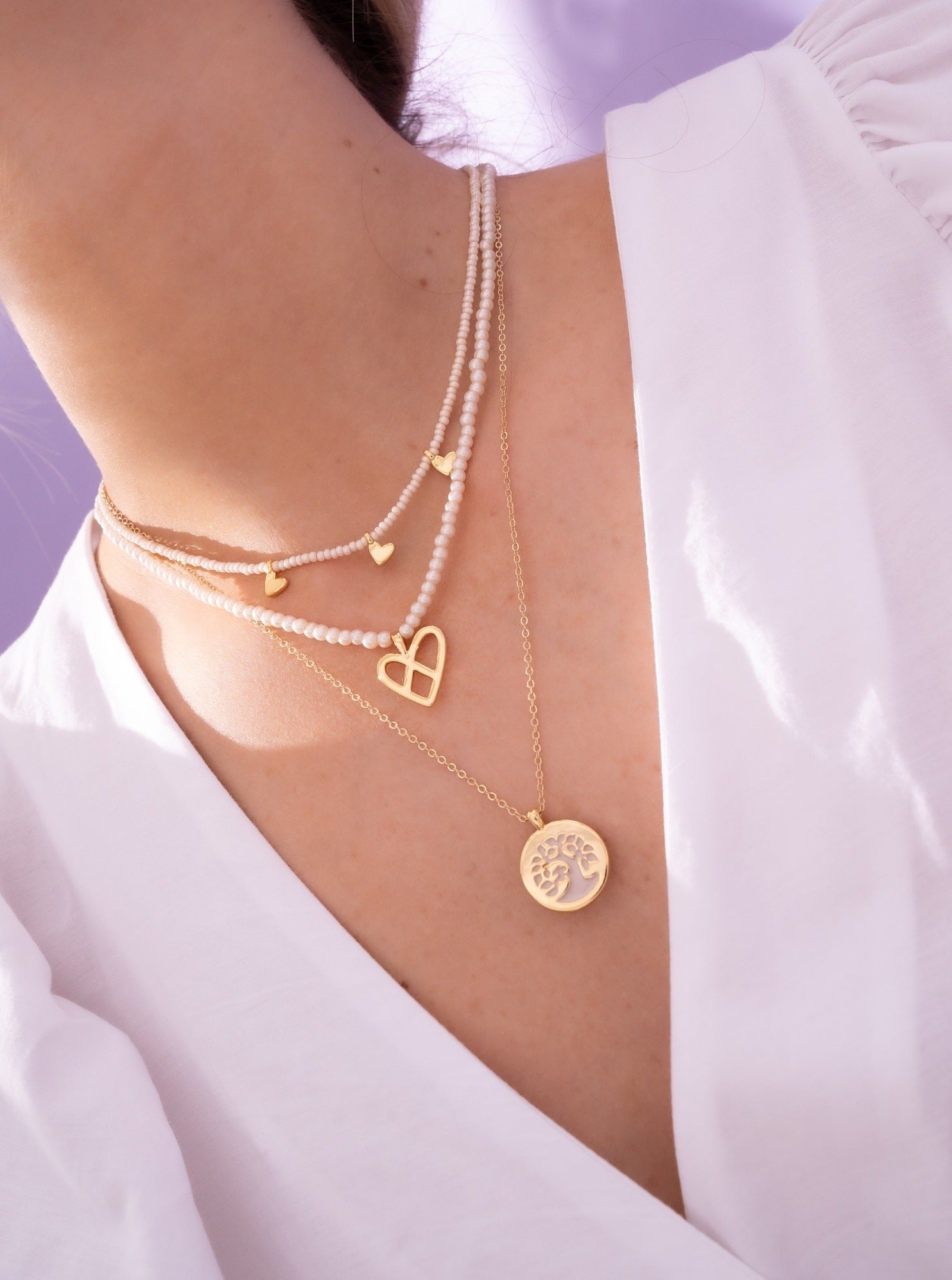 Layering x 3 Life Gold Necklace